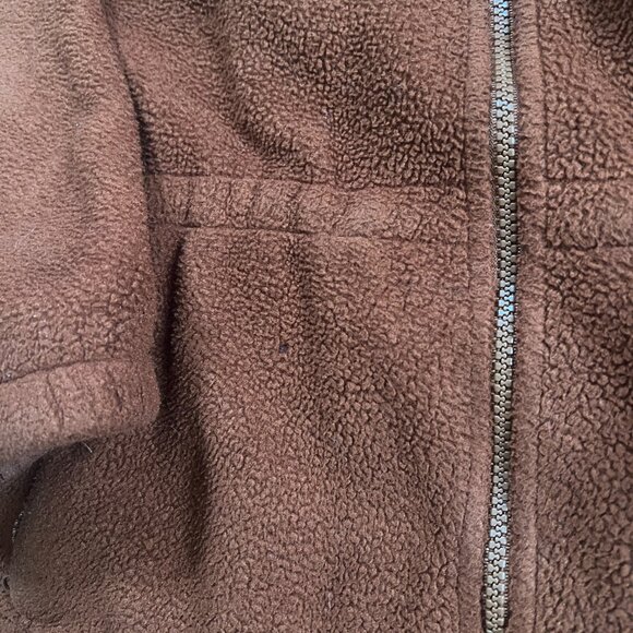 Vintage LL Bean Cinched Waist Burnt Orange Full Zip Fleece Size L/XL - Picture 5 of 7